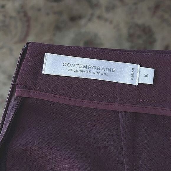 Contemporaine plum fit and flare ruffle midi skirt - Picture 5 of 11